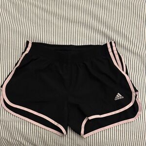 adidas Women's Black Shorts with Pink Accents